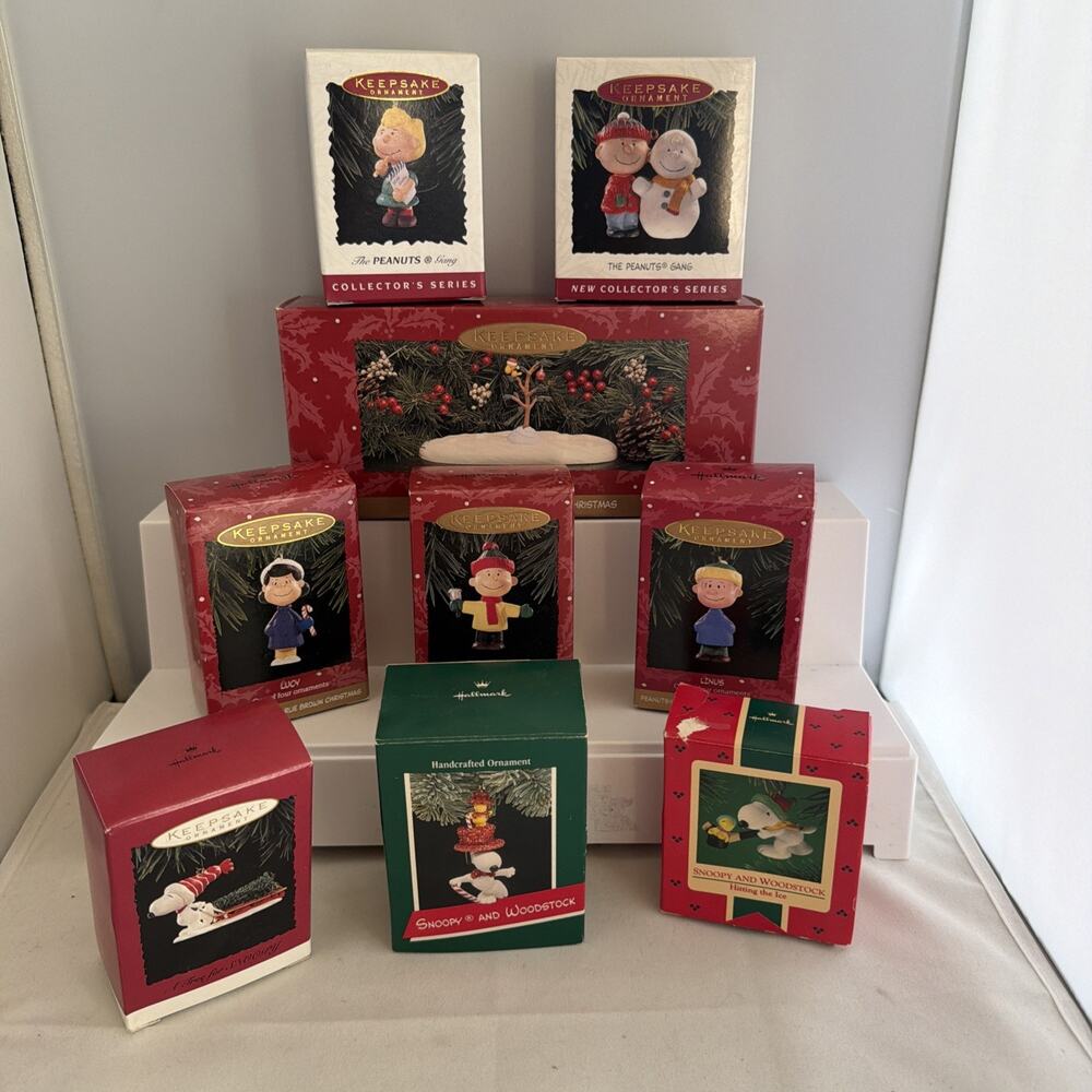 Hallmark Keepsake Christmas Ornaments Peanuts Snoopy Charlie Brown Lot Of 9